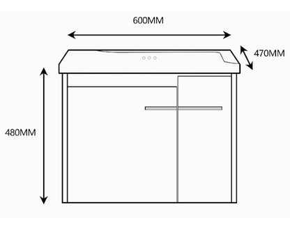 E+NT 3305-60BC 60cm Stainless Steel Basin Cabinet