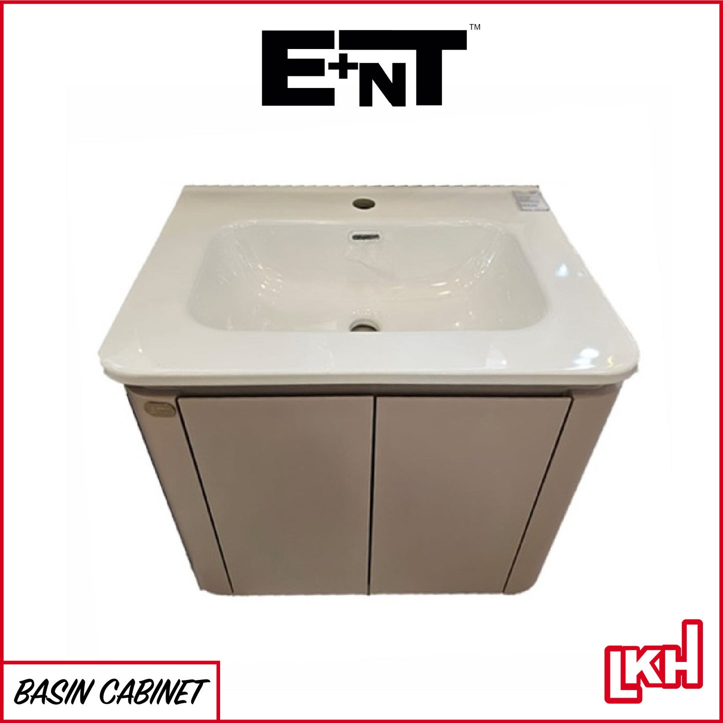 E+NT YAP6-60DBG 60cm PVC Basin Cabinet (Dark Beige Grey)