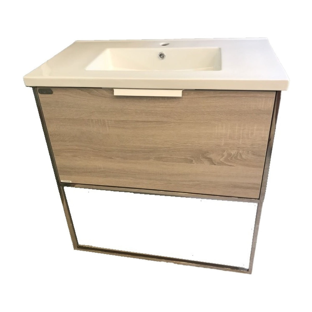 E+NT 094-800 80cm Basin Cabinet Set, Light Oak