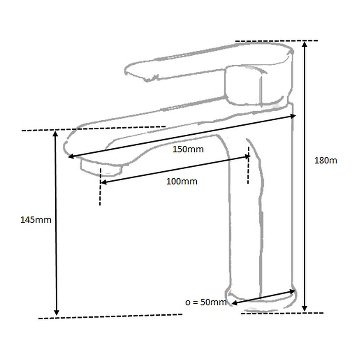 E+NT Basin Mixer 8201 dimensions