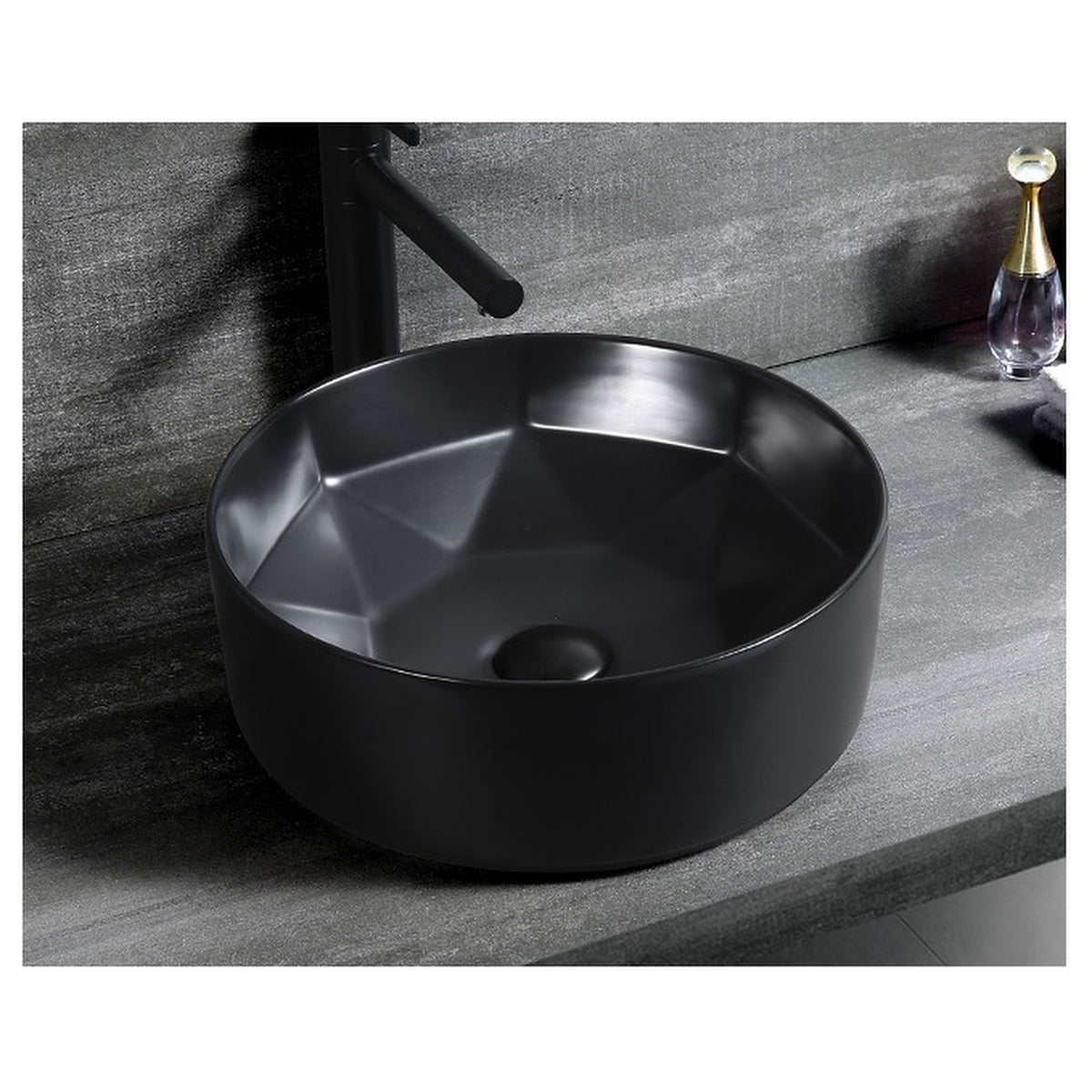 E+NT Counter Top Basin 8449, Matt Black