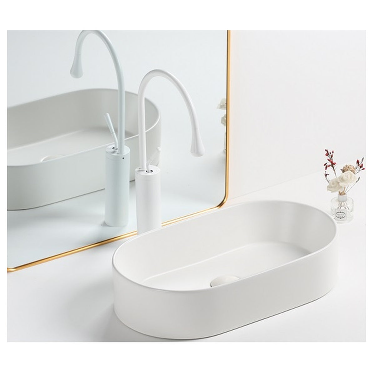 E+NT Counter Top Basin 8588, Matt White