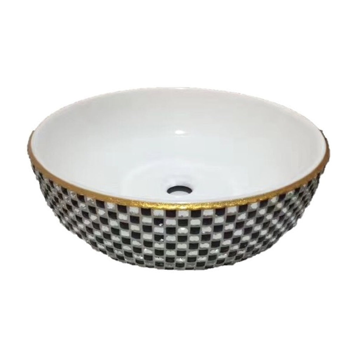 E+NT Counter Top Basin 8885, Checkered Gold