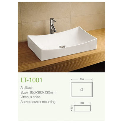 E+NT Counter Top Basin LT-1001 dimensions