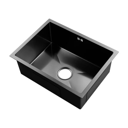 E+NT Embossed Nano Undermount Single Bowl Sink 5045, Black
