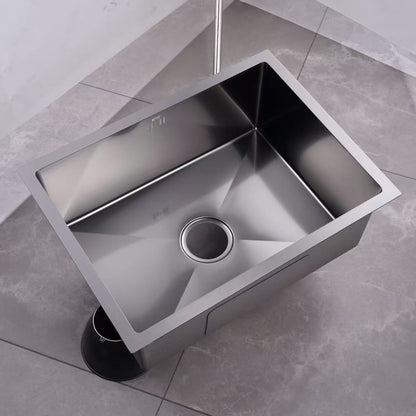 E+NT Embossed Nano Undermount Single Bowl Sink 5045, Stainless Steel installed