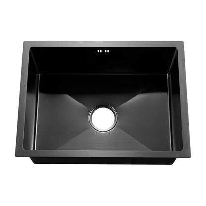 E+NT Embossed Nano Undermount Single Bowl Sink 6045, Black front view