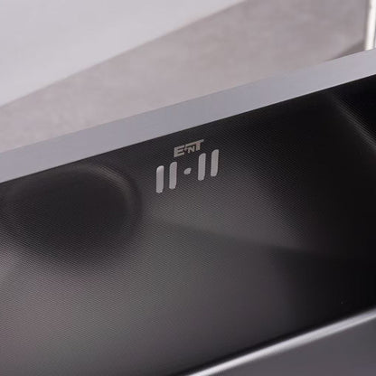 E+NT Embossed Nano Undermount Single Bowl Sink 6045, embossed texture close-up