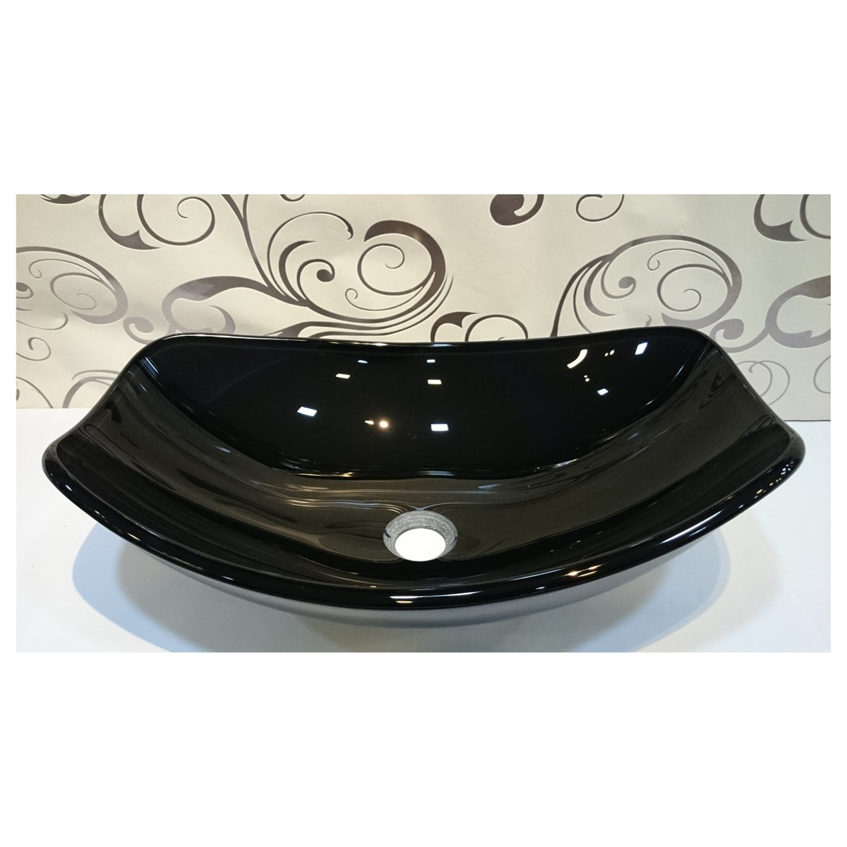 E+NT Glass Counter Top Basin YH-T305B, Black