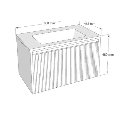 E+NT LD-9035 80cm Basin Cabinet Set dimensions