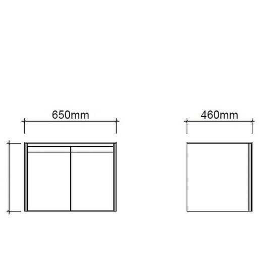 E+NT LD-9705 65cm Basin Cabinet Set dimensions