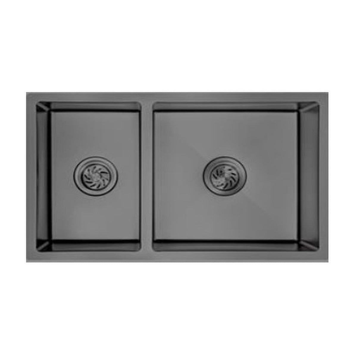 E+NT Undermount Double Bowl Sink 8145, Black Nano