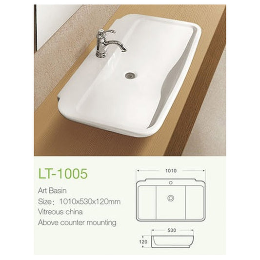 E+NT Wall Hung or Counter Top Basin LT-1005 dimensions