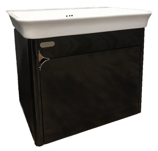 E+NT 1659 Black 61cm Stainless Steel Basin Cabinet - Off Season Clearance