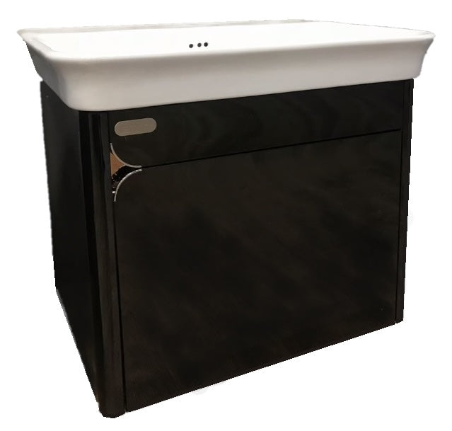 E+NT 1659 61cm Stainless Steel Basin Cabinet - Off Season Clearance Black