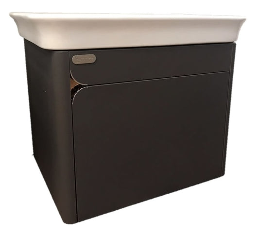 E+NT 1659 Grey 61cm Stainless Steel Basin Cabinet - Off Season Clearance