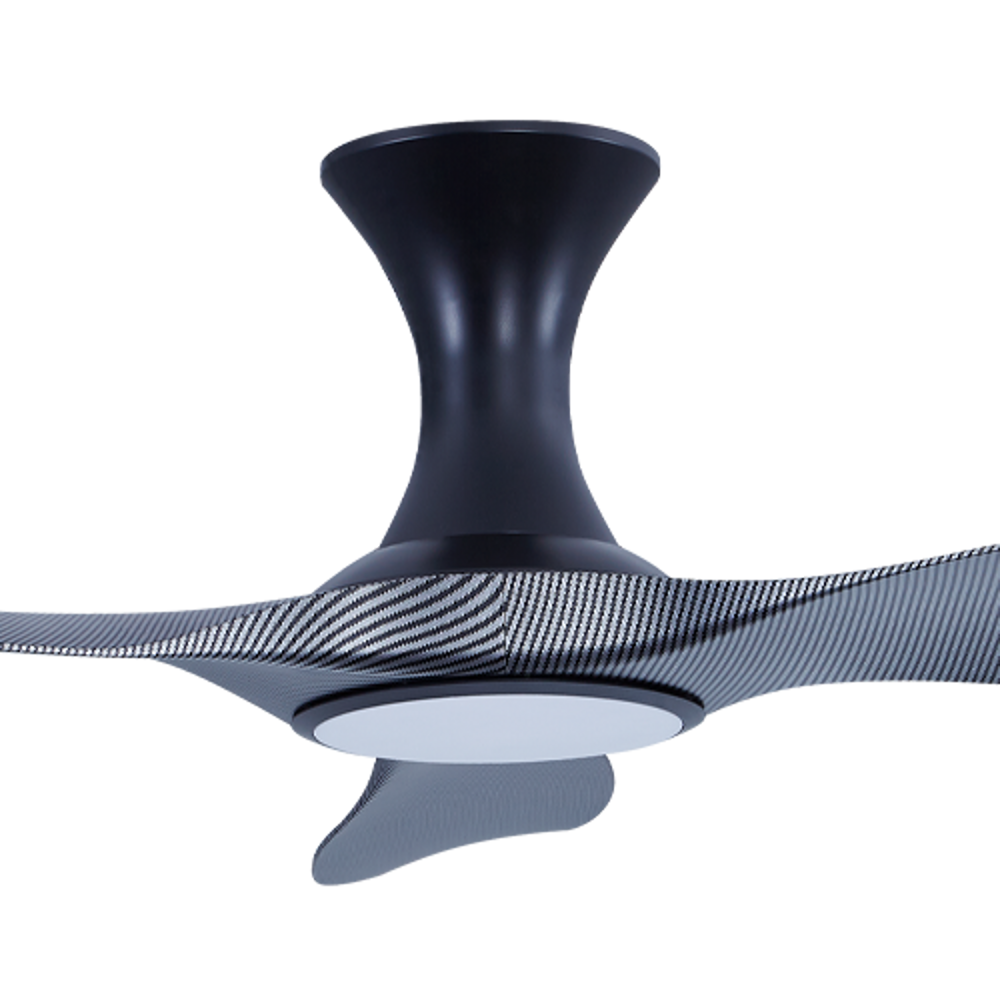 EFENZ Troy 463 46 inch ceiling fan, Black Carbon Fiber limited edition, hugger mount, with Samsung LED