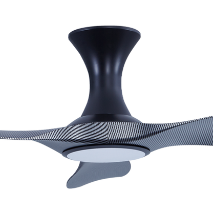 EFENZ Troy 463 46 inch ceiling fan, Black Carbon Fiber limited edition, hugger mount, with Samsung LED