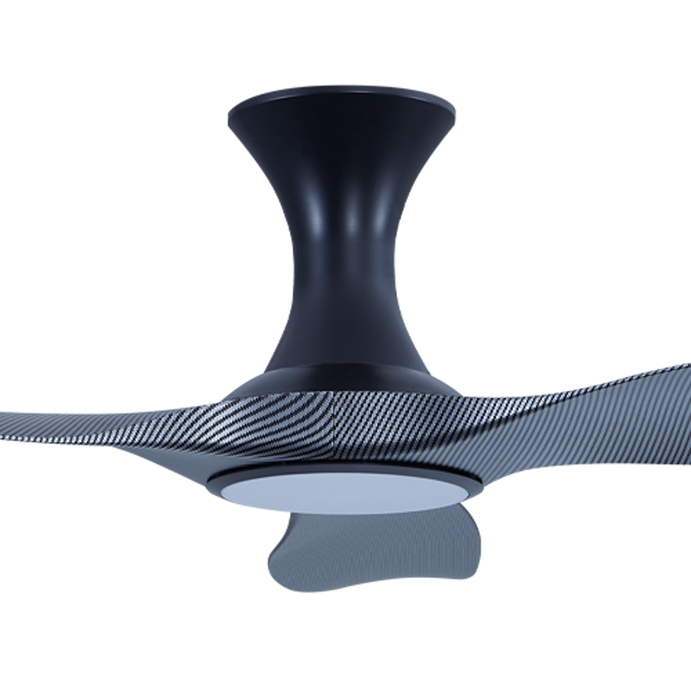 EFENZ Isaac 523 52 inch ceiling fan, Black Carbon Fiber limited edition, hugger mount, with Samsung LED