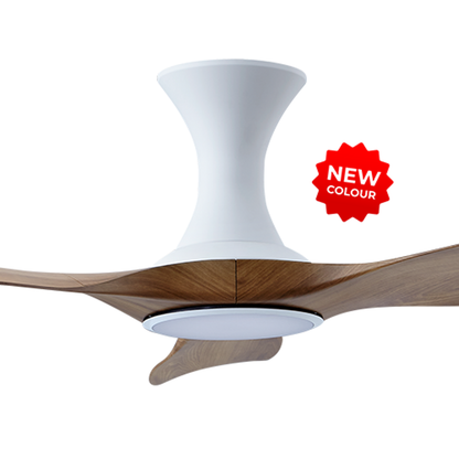 EFENZ Isaac 523 52 inch ceiling fan, White Caramel limited edition, hugger mount, with Samsung LED