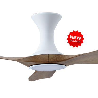 EFENZ Tiffany 603 60 inch ceiling fan, White Caramel limited edition, hugger mount, with Samsung LED