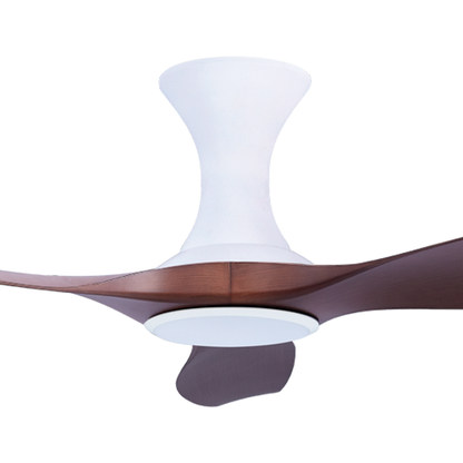 EFENZ Tiffany 603 60 inch ceiling fan, White Dutch Cocoa limited edition, hugger mount, with Samsung LED