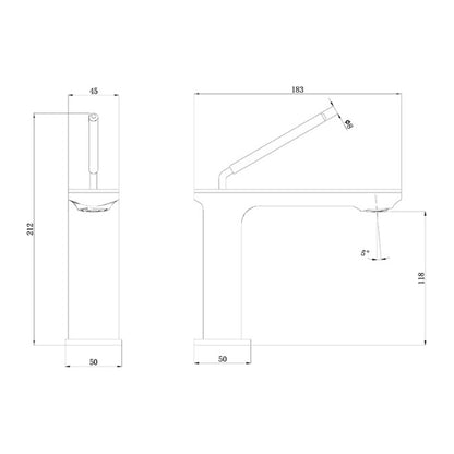ent Cool Basin Mixer 81520 dimensions
