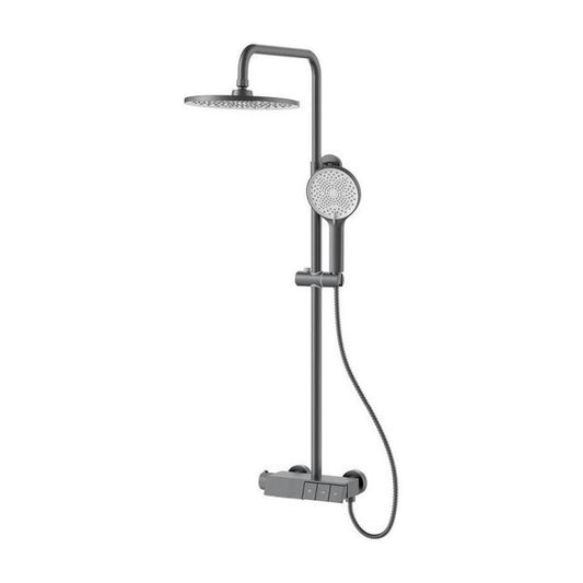 ent Cool Thermostatic 3-Way Rainshower Set 43560, Gun Metal