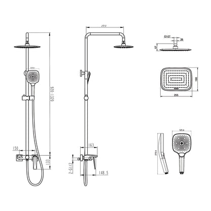 ent King 3-Way Rainshower Set 16560 dimensions