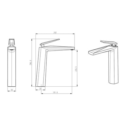 ent King Tall Basin Mixer 16510 dimensions