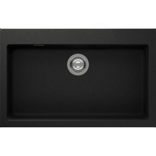 ent Signature Series Top Mount Single Bowl Granite Sink #S2-T Slate Black