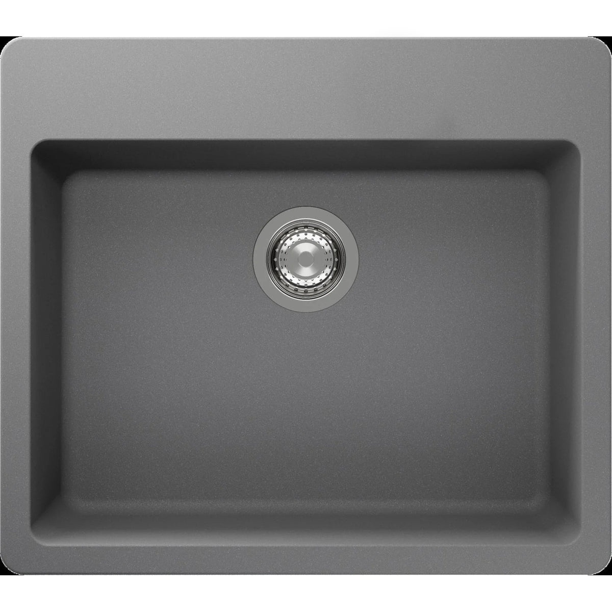 ent Signature Series Single Bowl Granite Sink #S3 Top Mount Pebble Grey