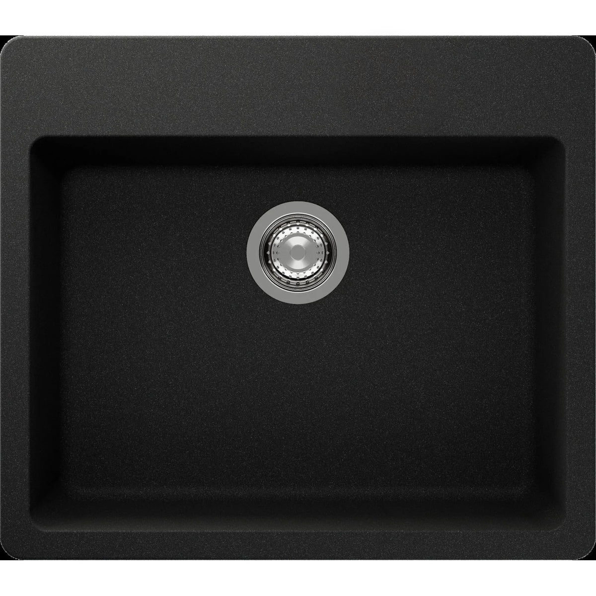 ent Signature Series Single Bowl Granite Sink #S3 Top Mount Slate Black