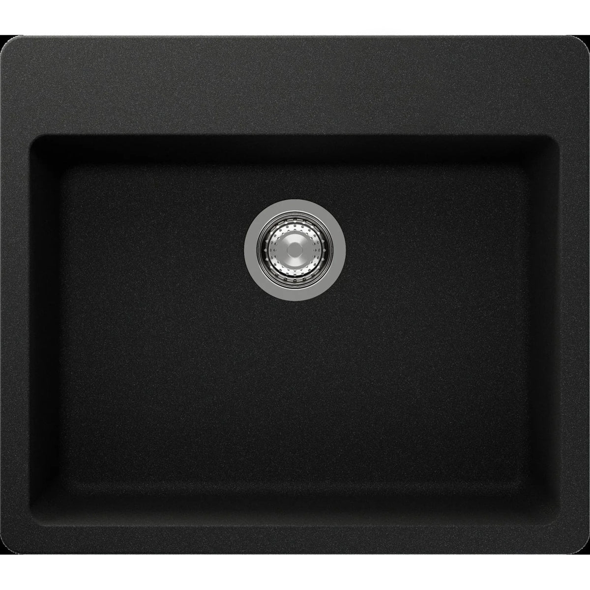 ent Signature Series Single Bowl Granite Sink #S3 Undermount Slate Black