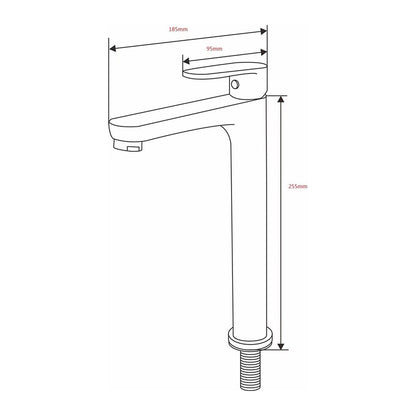 ent Tall Basin Tap 74410 dimensions