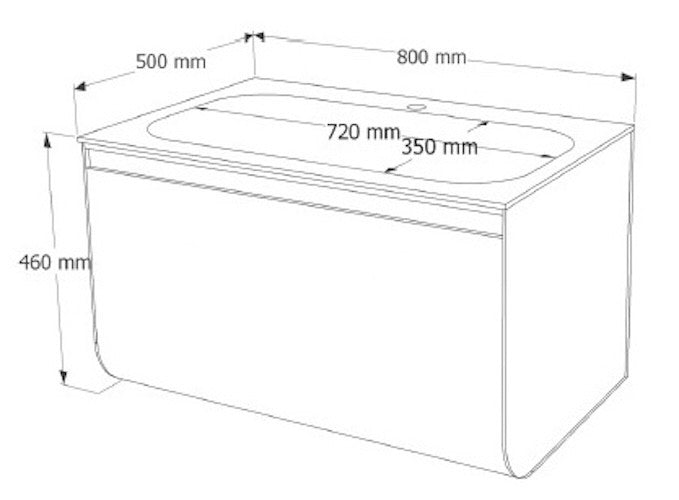 E+NT LD-3818 80cm Stainless Steel Basin Cabinet (Grey)