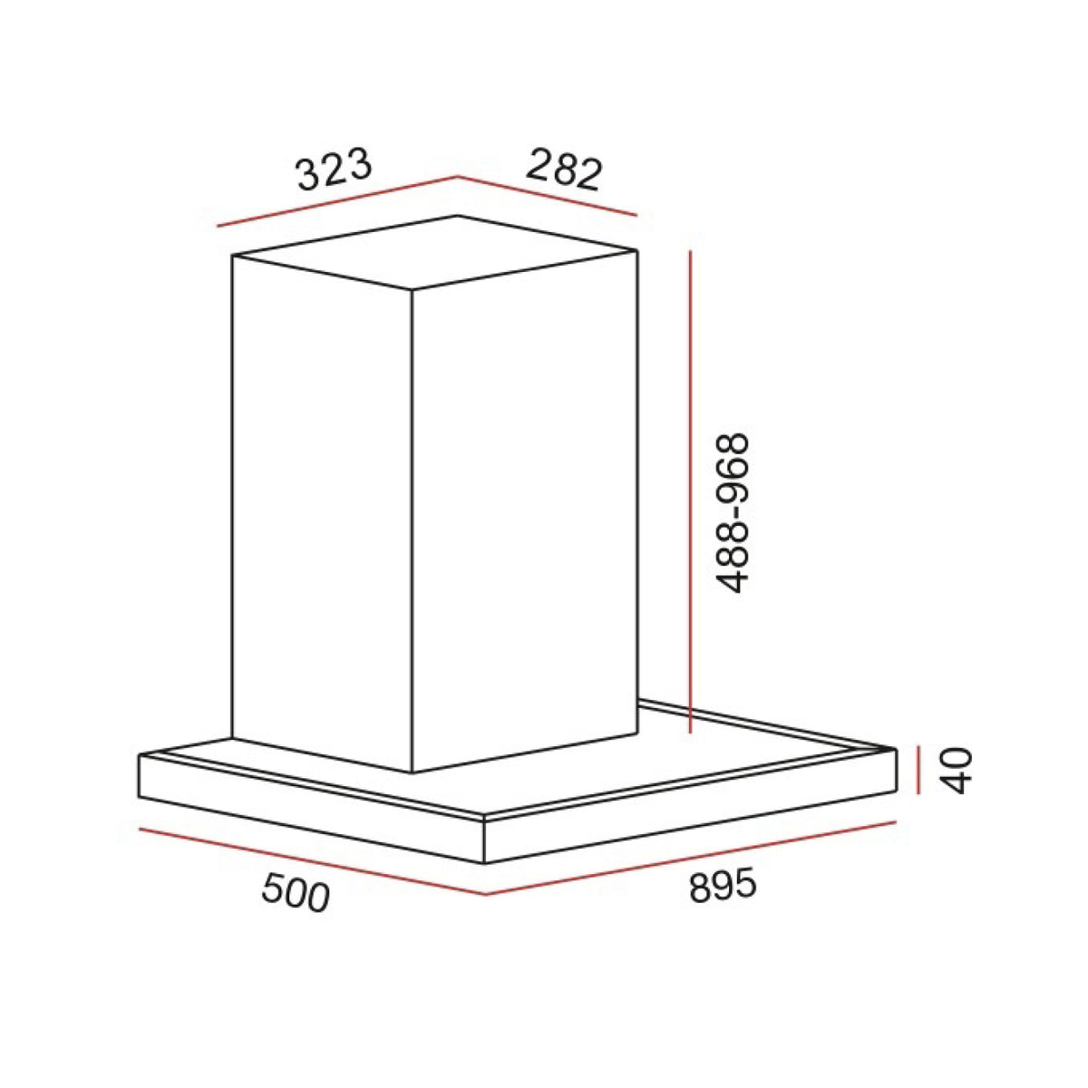 Teka DSI 90 AD 90cm Black Chimney Hood with Touch-Free Control