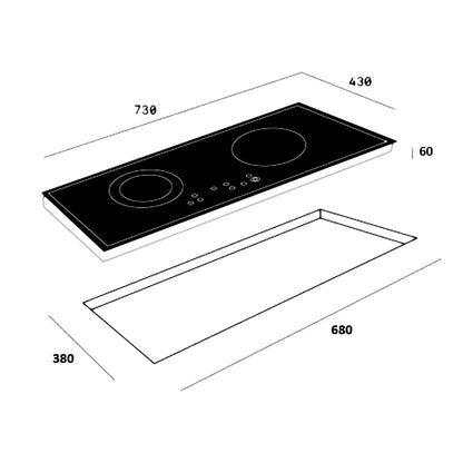 Teka IBC 7322 S 73cm 2-Zone Induction Hob