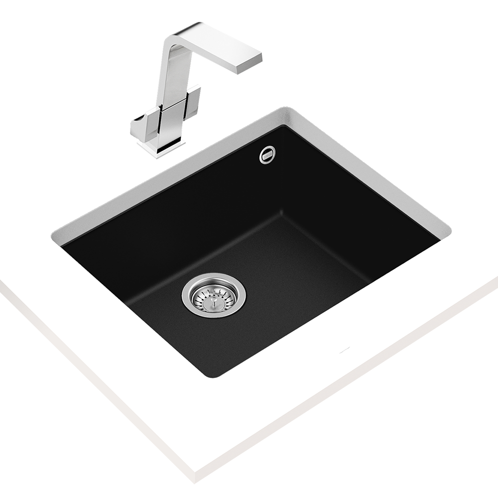 Teka Square 50.40 TG Undermount Single Bowl Tegranite+ Sink (Black)