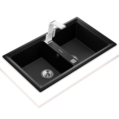 Teka Stone 90 B-TG 2B Top Mounted Double Bowl Tegranite+ Sink (Black)