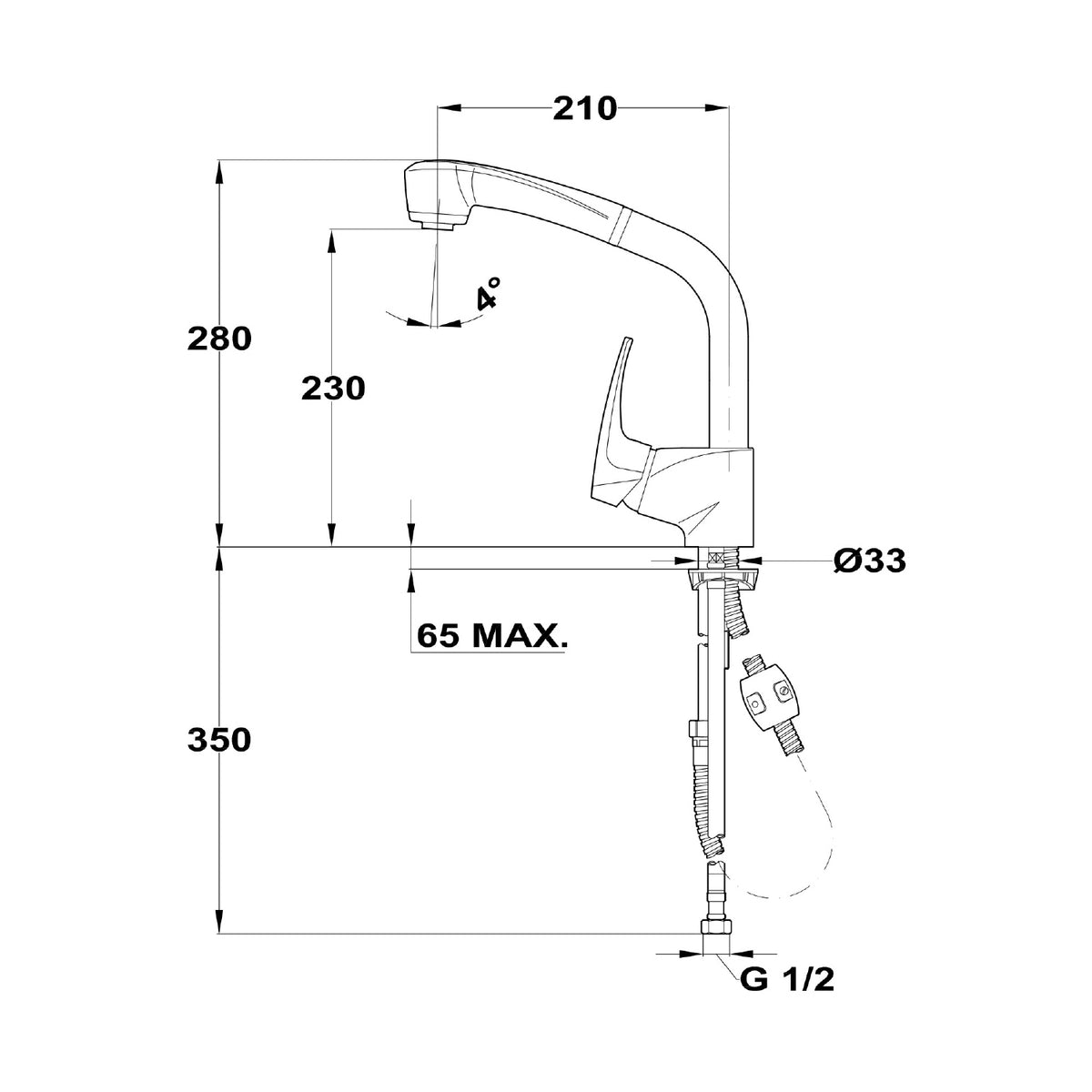 Teka MB2 High Spout Pull-Out Kitchen Mixer