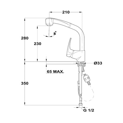 Teka MB2 High Spout Pull-Out Kitchen Mixer