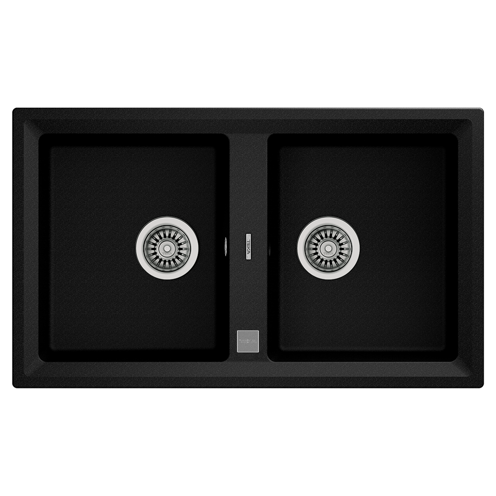 Teka Stone 90 B-TG 2B Top Mounted Double Bowl Tegranite+ Sink (Black)