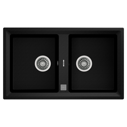 Teka Stone 90 B-TG 2B Top Mounted Double Bowl Tegranite+ Sink (Black)