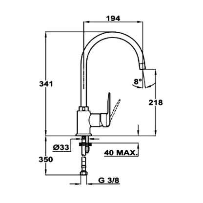 Teka IN 995 High Spout Kitchen Mixer