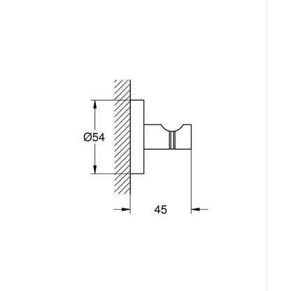 GROHE Essentials Robe Hook 40364001 dimensions