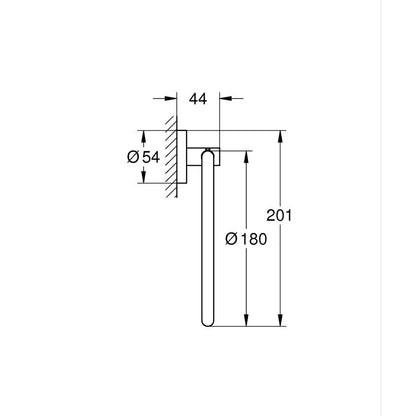 GROHE Essentials Towel Ring 40365001 dimensions