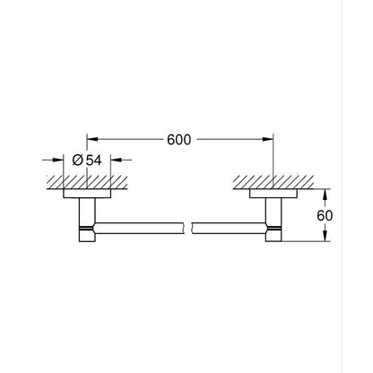 GROHE Essentials Towel Holder 40366001 dimensions