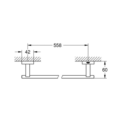 GROHE Essentials Cube Towel Holder 40509001 dimensions