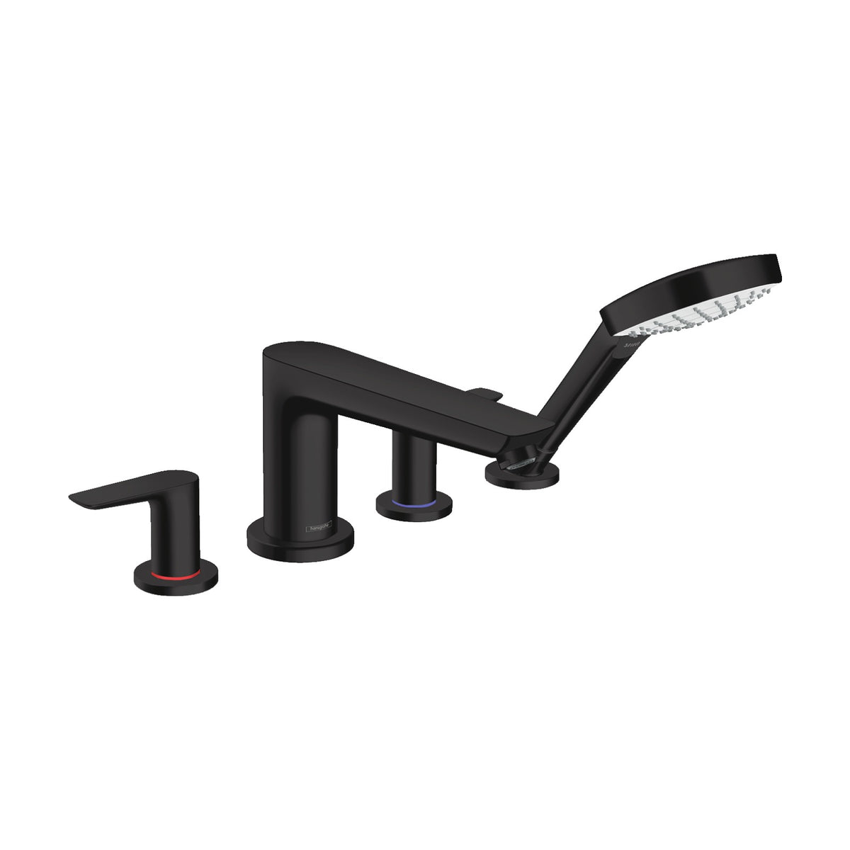 Hansgrohe Talis E 4-Hole Rim Mounted Bath Mixer Matt Black